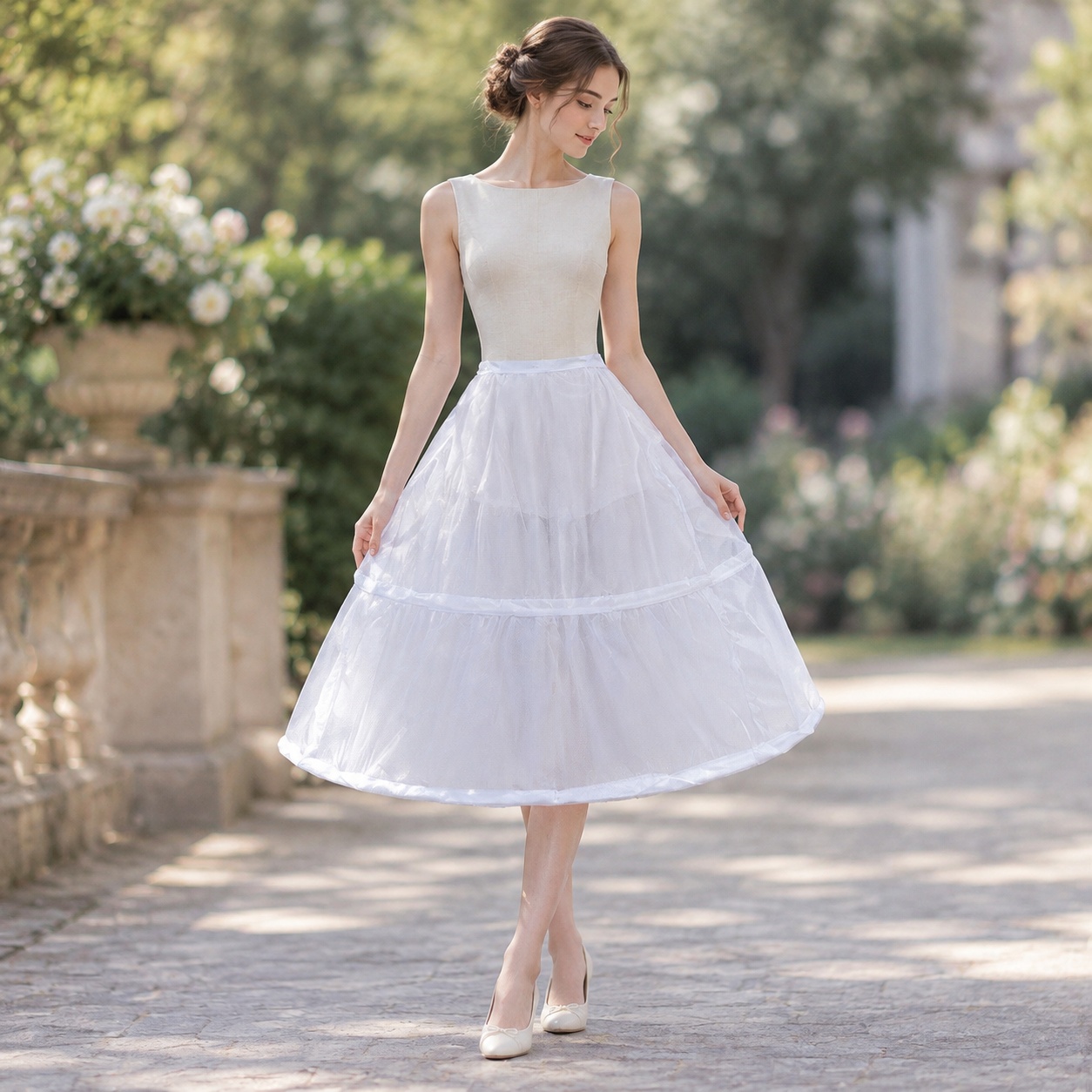 Midi Dress - Gaun Tulle Kasual Panjang Maxi Tanpa
