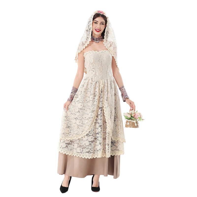 Gaun Maxi Berenda Vintage untu - Wedding Dress ulasan dan harga