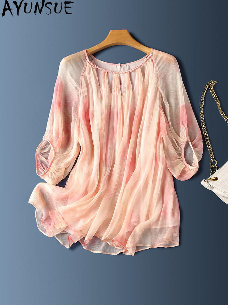 AYUNSUE Blus Sutra Murbei Alam - Silk Blouse ulasan dan harga