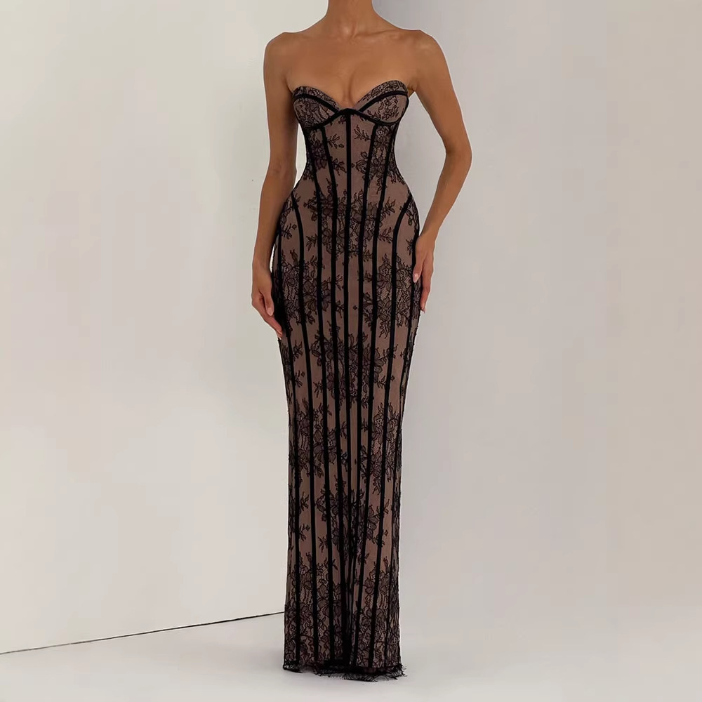 Gaun Maxi Bodycon Tanpa Tali u - Evening Gown ulasan dan harga