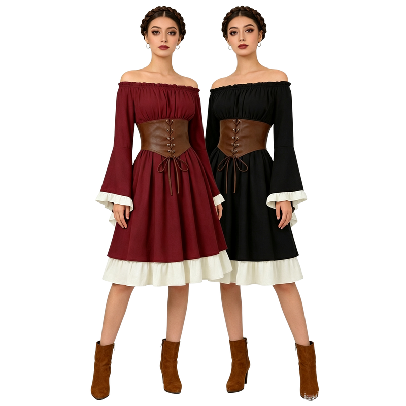 Gaun Midi Renaisans Abad Perte - Midi Dress ulasan dan harga